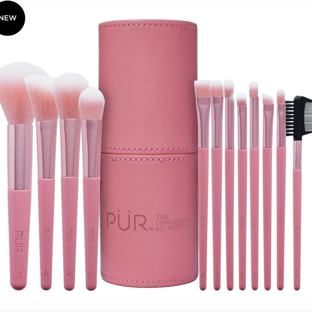 NWT PUR 12-Piece Cruelty-Free Brush Set with Cup